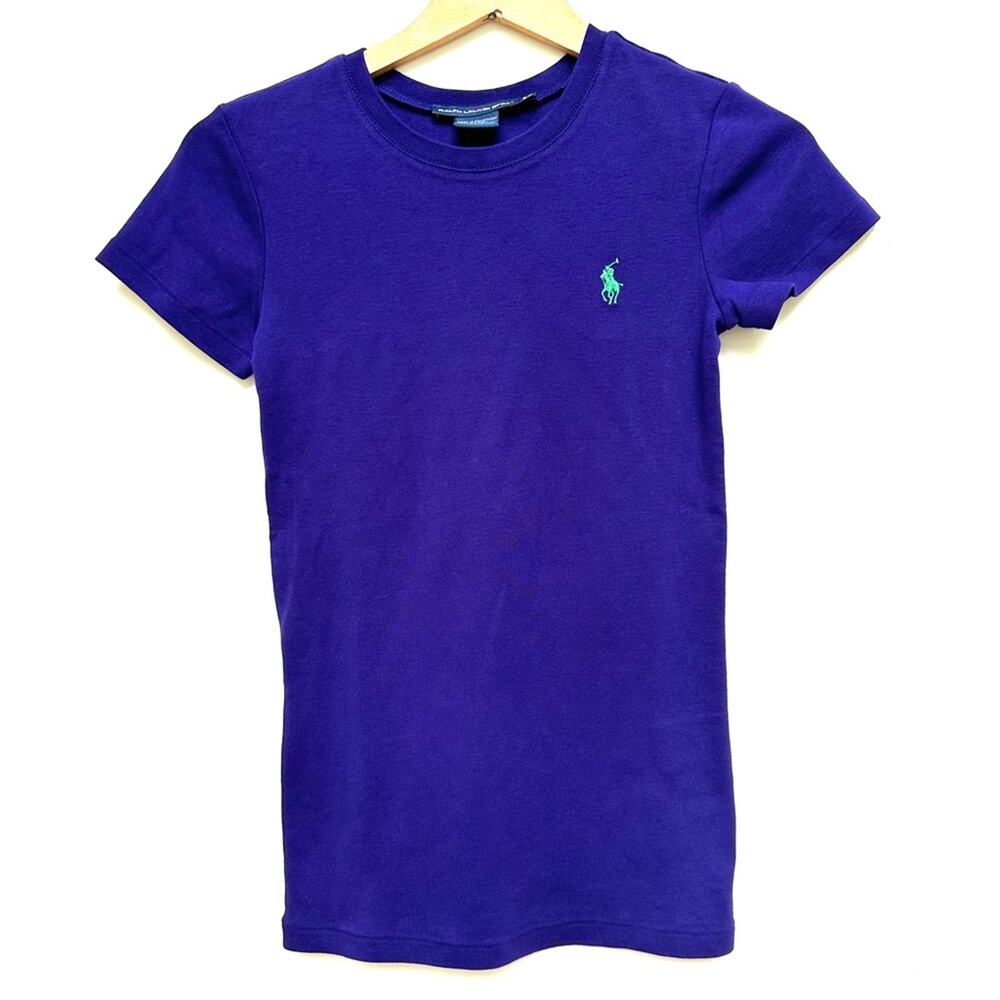 Ralph Lauren Sport Blue Label Eggplant Purple Cotton Tee Girls Small